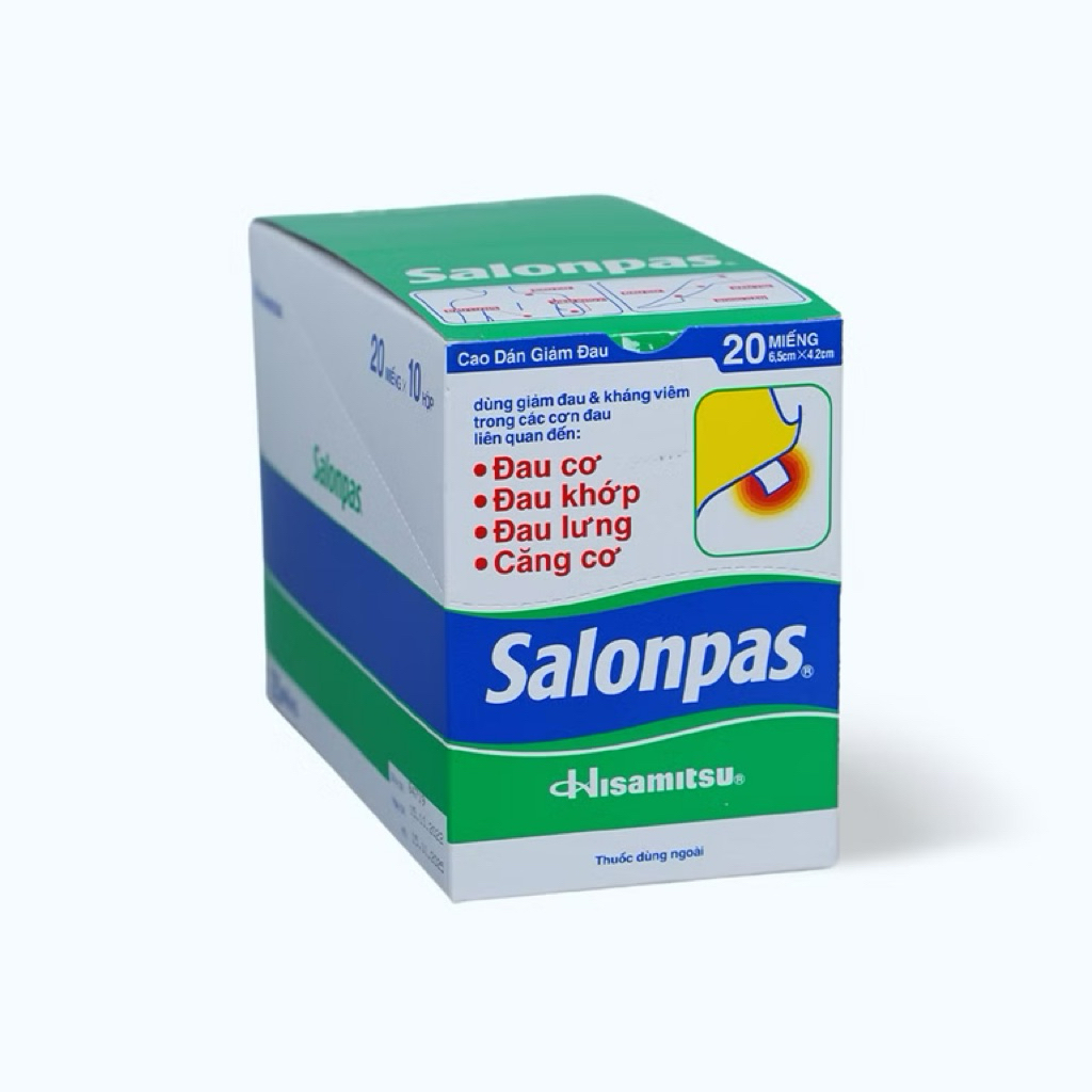 Cao dán Salonsip - Cao dán Salonpas - Cao dán Ecosip - Salonpas gel - Giúp đau vai, đau lưng