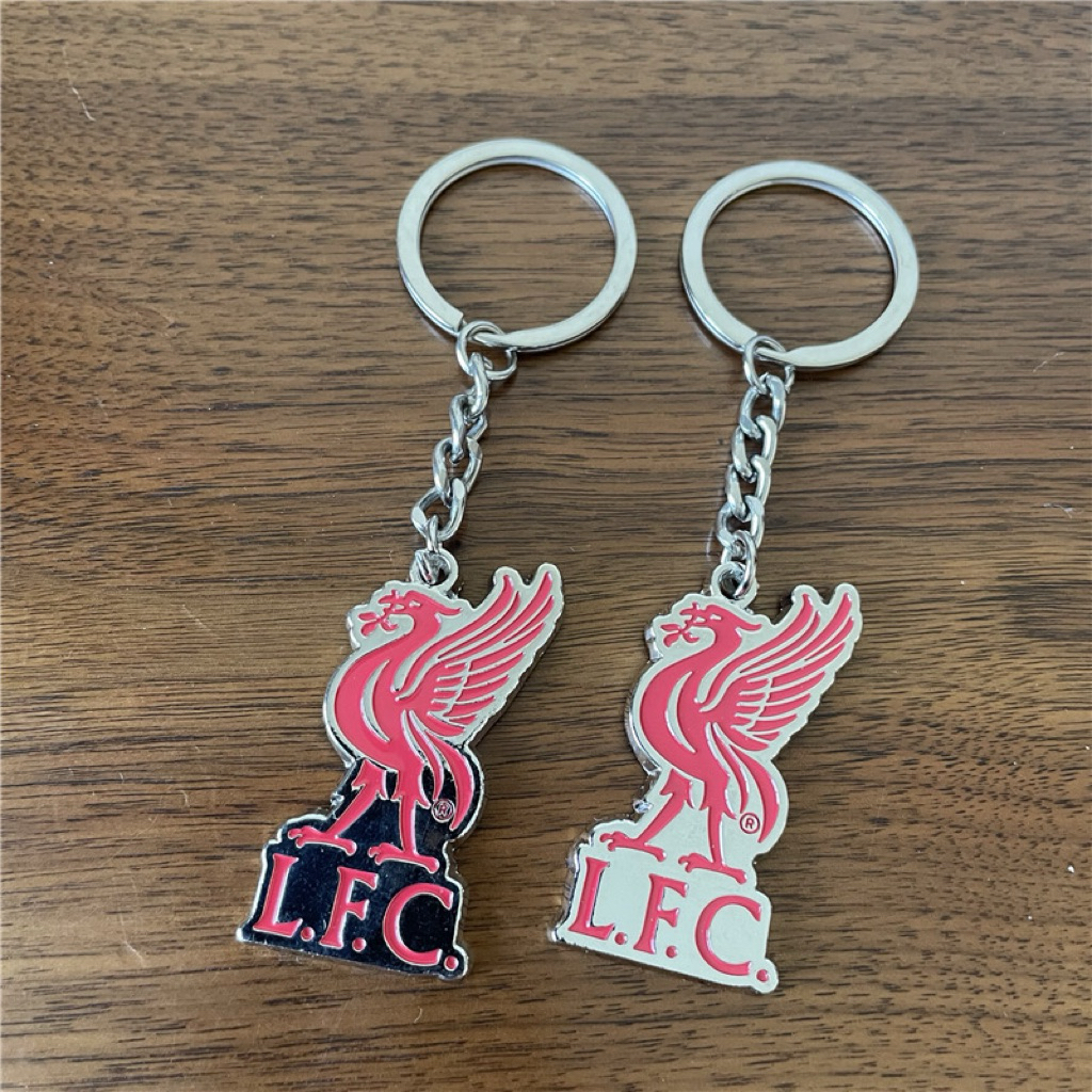 Móc khoá CLB Liverpool Ngoại Hạng Anh nửa đỏ vùng Merseyside - logo 1 mặt (hình LFC + phượng hoàng đ