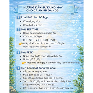MÁY CHO CÁ ĂN TỰ ĐỘNG SOBO DA-06 ( ĐIỀU CHỈNH ĐƯỢC THỜI GIAN VÀ PHÂN LƯỢNG THỨC ĂN )