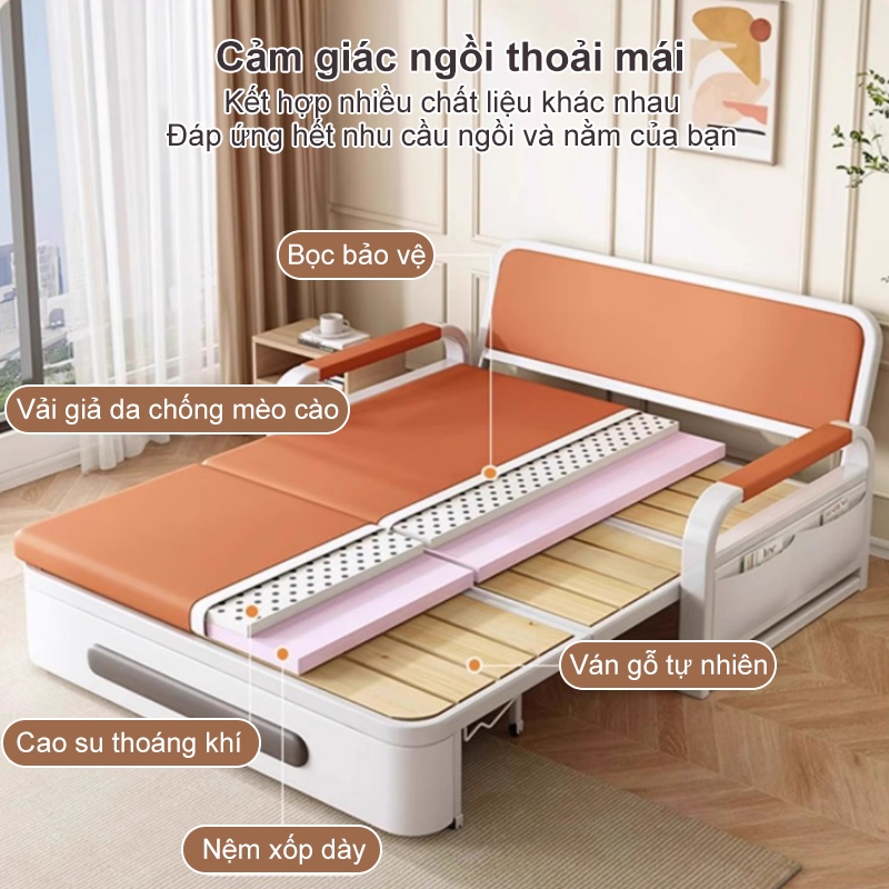 ALVIN Giường sofa gấp gọn có khung thép và nhiều kích thước khác nhau | BigBuy360 - bigbuy360.vn