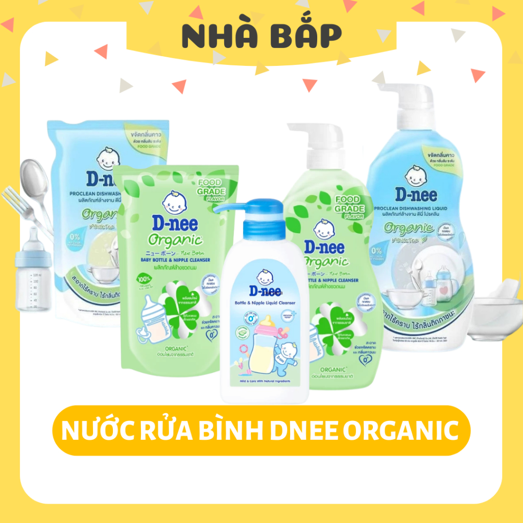 Nước Rửa Bình Sữa Dnee Organic Thái Túi 550ml An Toàn Cho Bé - Nhà Bắp Store