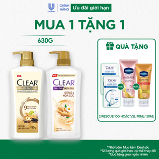 Dầu Gội Clear Thảo Dược Nuôi Dưỡng Da Đầu Từ Gốc, Sạch Gàu Và Giảm Gãy Rụng 630g