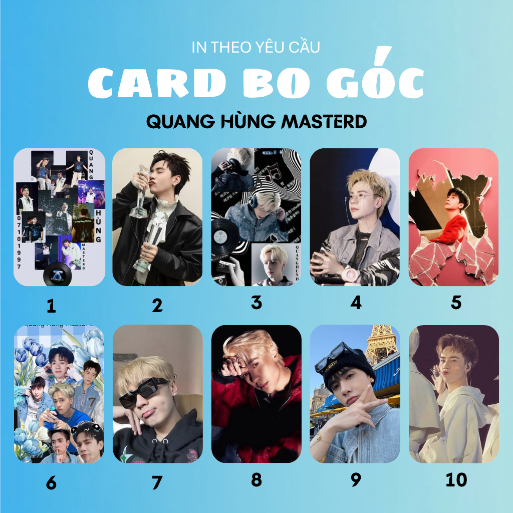 [Quang Hùng MasterD] Card bo góc, photocard Quang Hùng MasterD - In 2 mặt, In theo yêu cầu