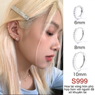 EAR PARTNER-Bông tai bạc 999, đá Zircon cấp AAAAA dành cho nữ, đính nửa viên kim cương, phụ kiện thời trang.