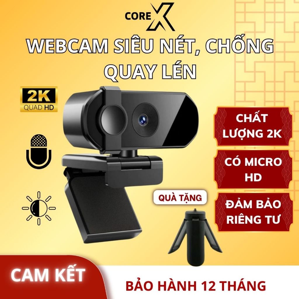 Webcam 2K, 4K CoreX Q26 - Webcam PC, Laptop cao cấp, Nắp Che Riêng Tư, Autofocus, Tích hợp Micro