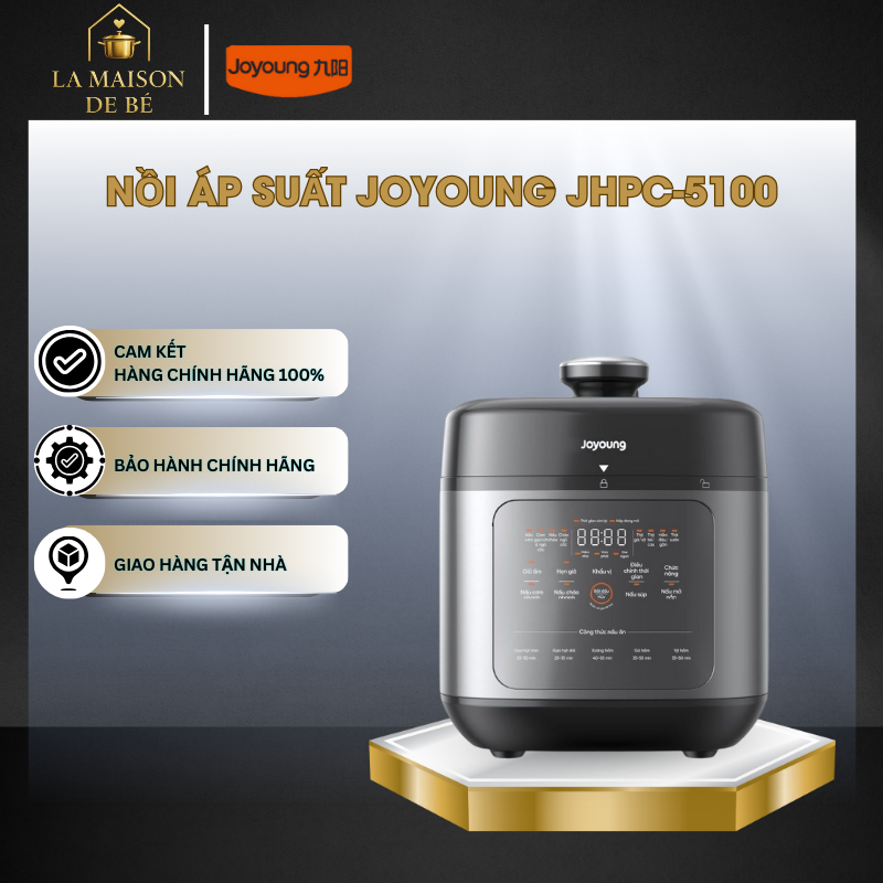 Nồi Cơm Áp Suất Joyoung JHPC-5100 – Thân Máy Kim Loại Cao Cấp – Thiết Kế Tinh Tế – LMS