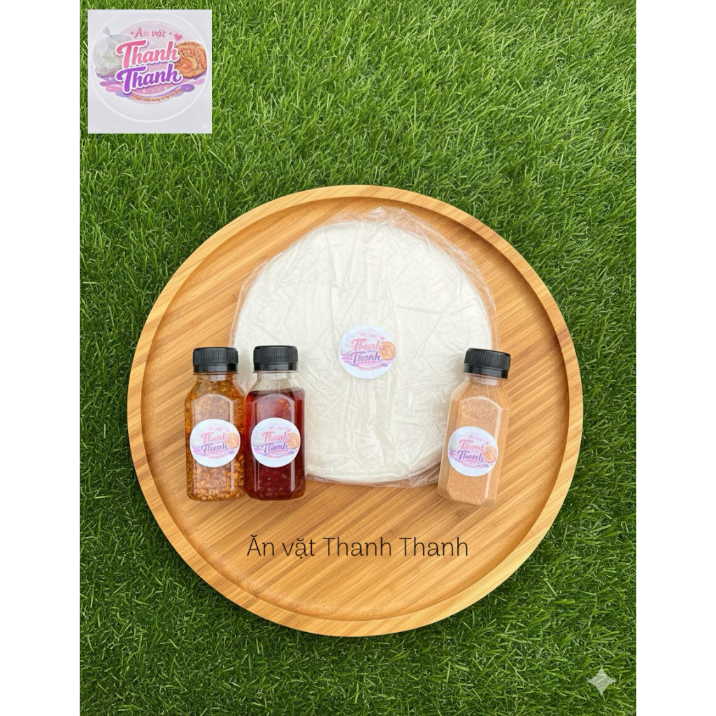 Combo 250g bánh tráng tròn phơi sương + 100g muối sặc + 100g tỏi phi + 100g sate