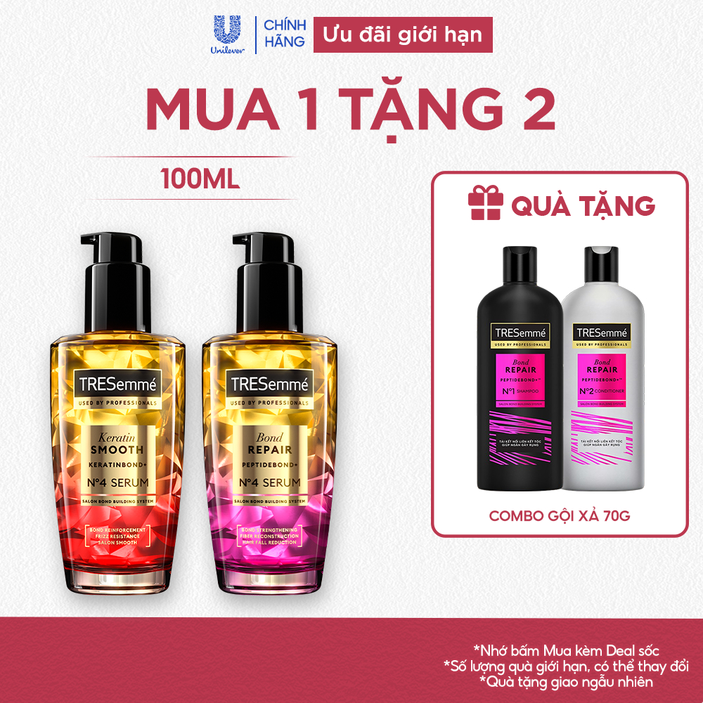 Serum TRESemmé Keratin Smooth / Bond Repair Cho Tóc Vào Nếp, Giảm Gãy Rụng 100ml