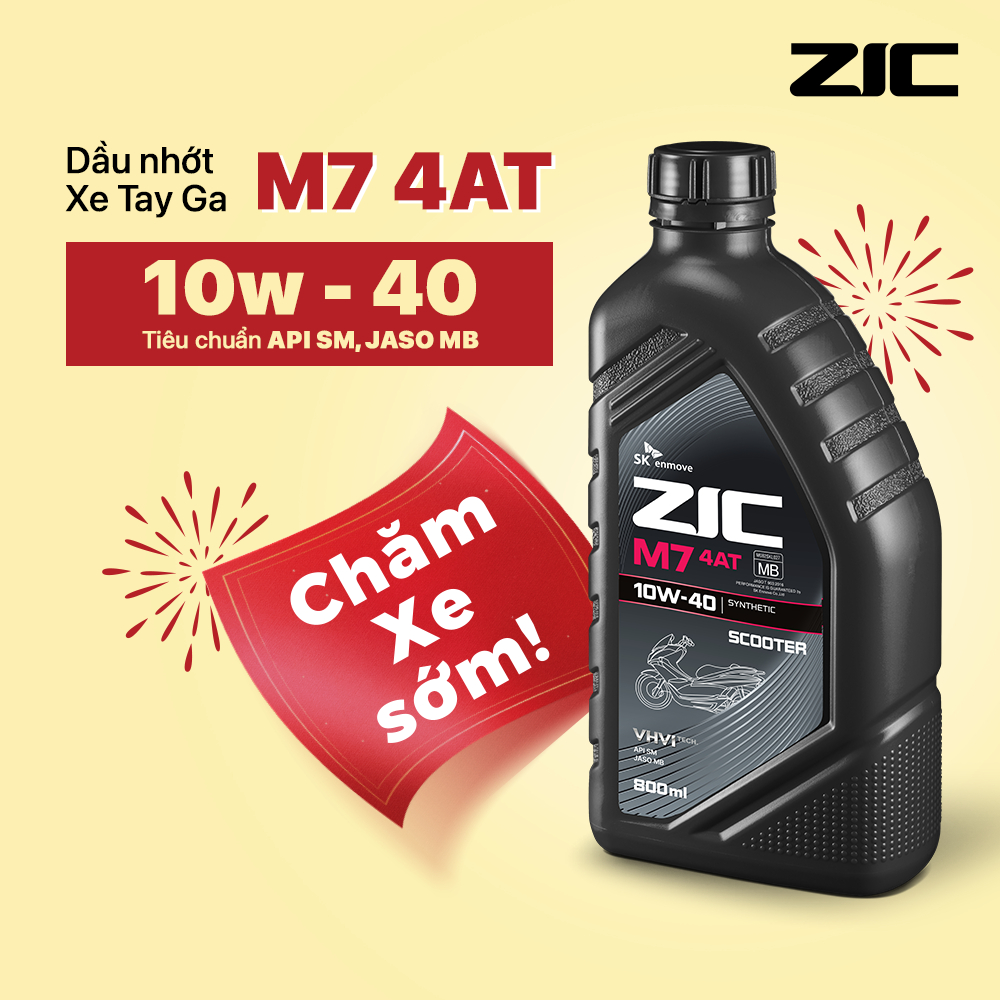 Dầu Nhớt Xe Tay Ga SK ZIC M7 4AT 10W40 Scooter Dung Tích 1L Đời Mới Dầu Nhớt Tổng Hợp Hàn Quốc Chính