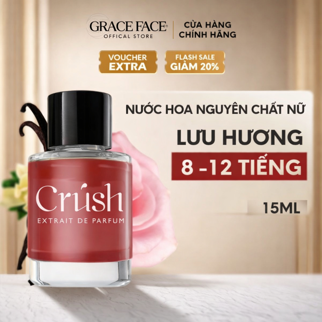 Nước hoa nguyên chất cho nữ chính hãng Crush Parfum Grace Face Extrait De Parfum 15ml
