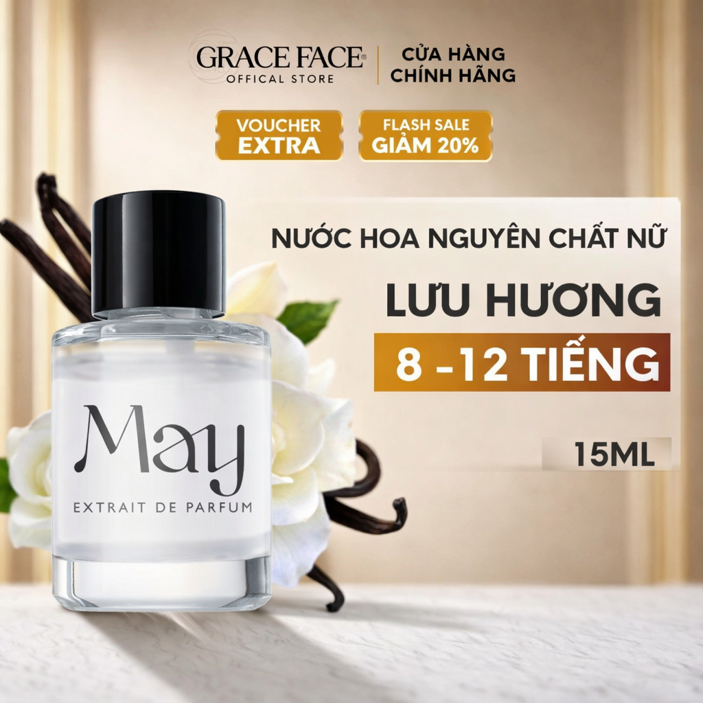 Nước hoa nguyên chất cho nữ chính hãng May Parfum Grace Face Extrait De Parfum 15ml