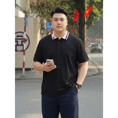 Áo POLO Nam Bigsize 80-140KG AKYOO Cao Cấp Cotton Co Giãn, Thâm Hút Mồ Hôi, Áo Polo Bigsize - PL CO VIEN