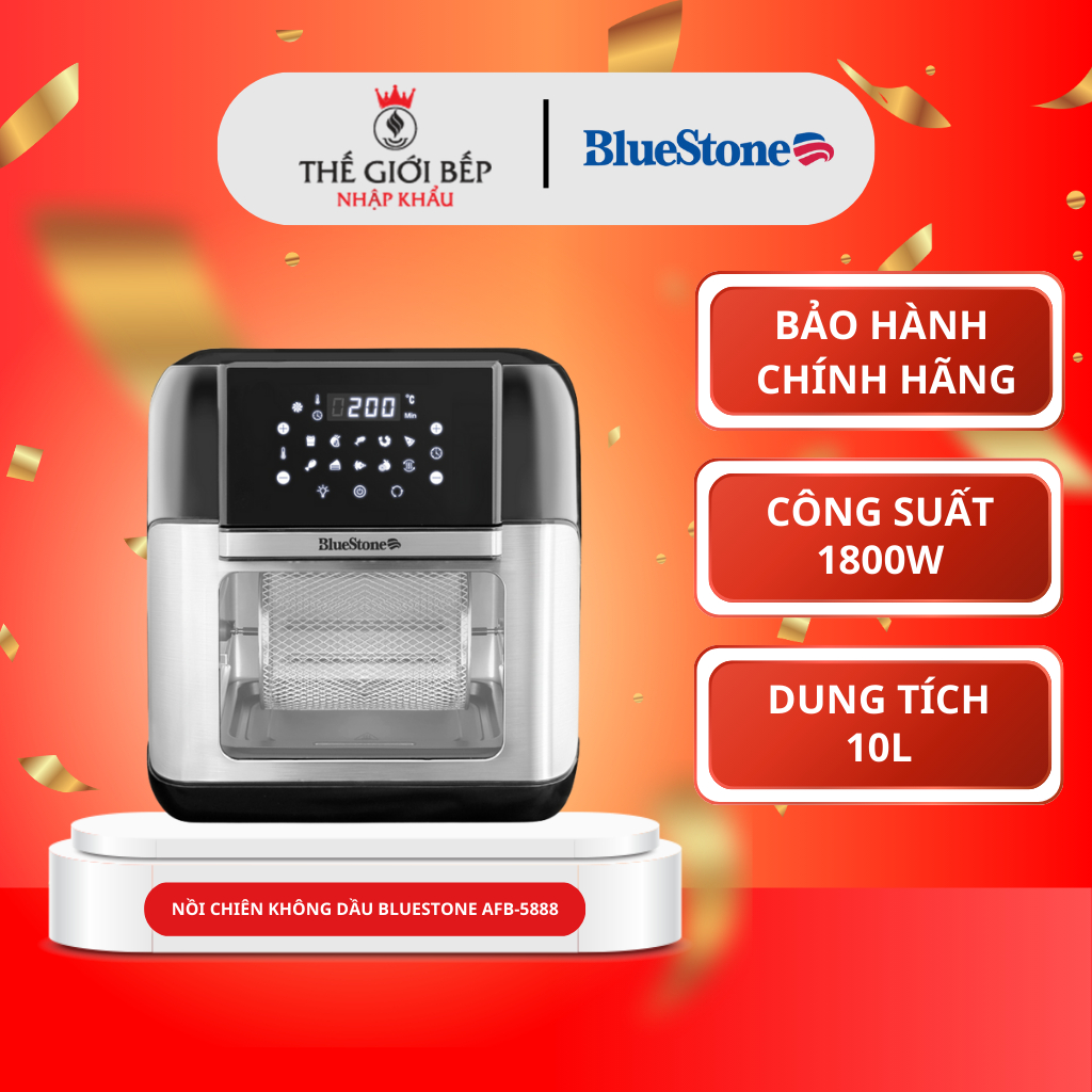 NỒI CHIÊN KHÔNG DẦU BLUESTONE AFB-5888– Tiện Dụng, An Toàn, Bảo Hành Chính Hãng