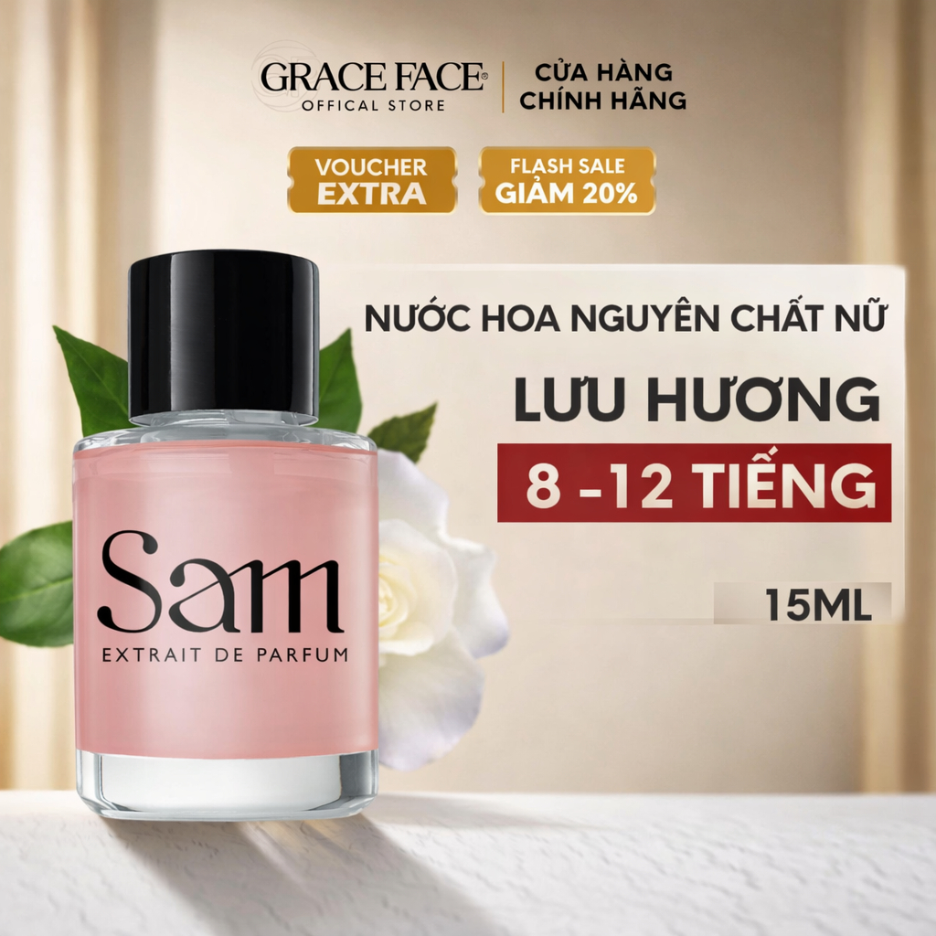 Nước hoa nguyên chất cho nữ chính hãng Sam Parfum Grace Face Extrait De Parfum 15ml