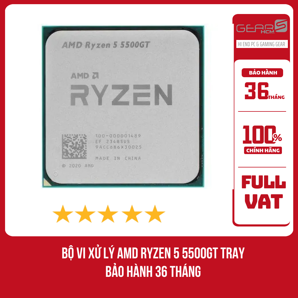[Full Vat] Bộ vi xử lý AMD Ryzen 5 5500GT Tray - Bảo hành 36 Tháng