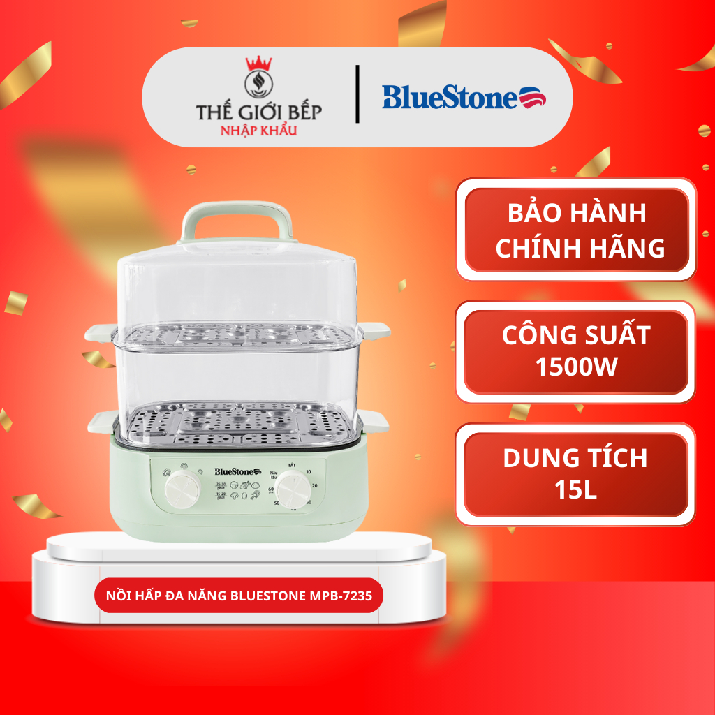 NỒI HẤP ĐA NĂNG BLUESTONE MPB-7235 – Hấp Thực Phẩm Nhanh, Giữ Trọn Dinh Dưỡng