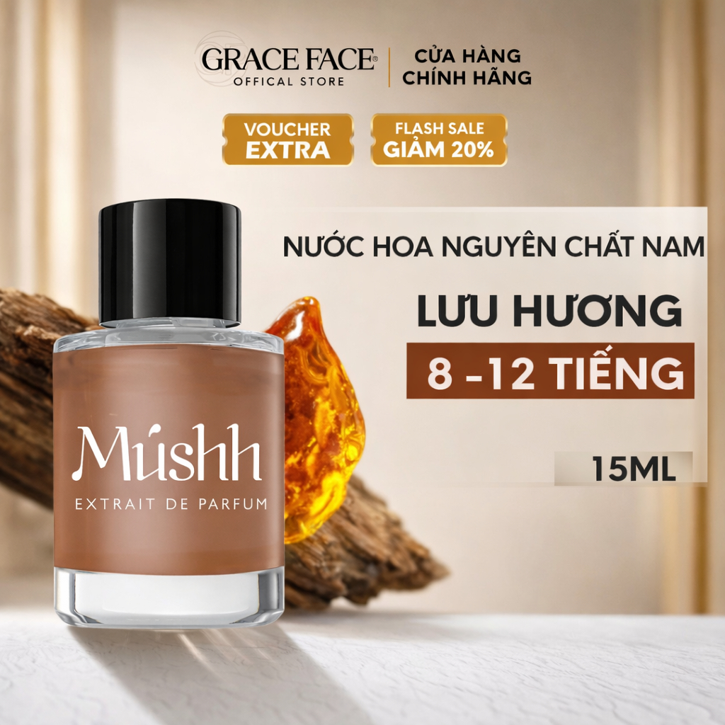 Nước hoa nguyên chất cho nam chính hãng Mushh Parfum Grace Face Extrait De Parfum 15ml