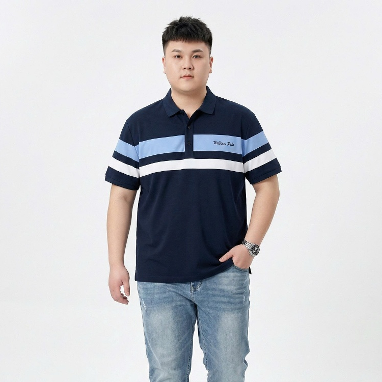 Áo Thun Polo Nam Bigsize 80-140kg AKYOO Chất Liệu CVC Cao Cấp - PL DEN XANH