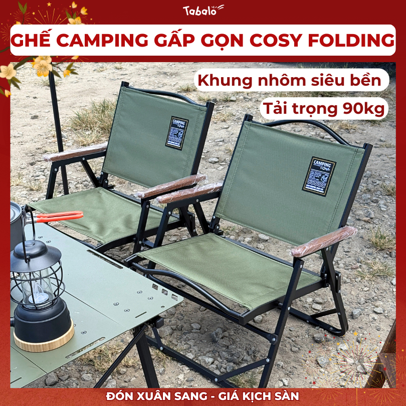 Ghế Gấp Gọn Cosy Folding Tabalo Chính Hãng, Ghế Xếp Gọn Hợp Kim Nhôm Đi Cắm Trại Dã Ngoại Chill