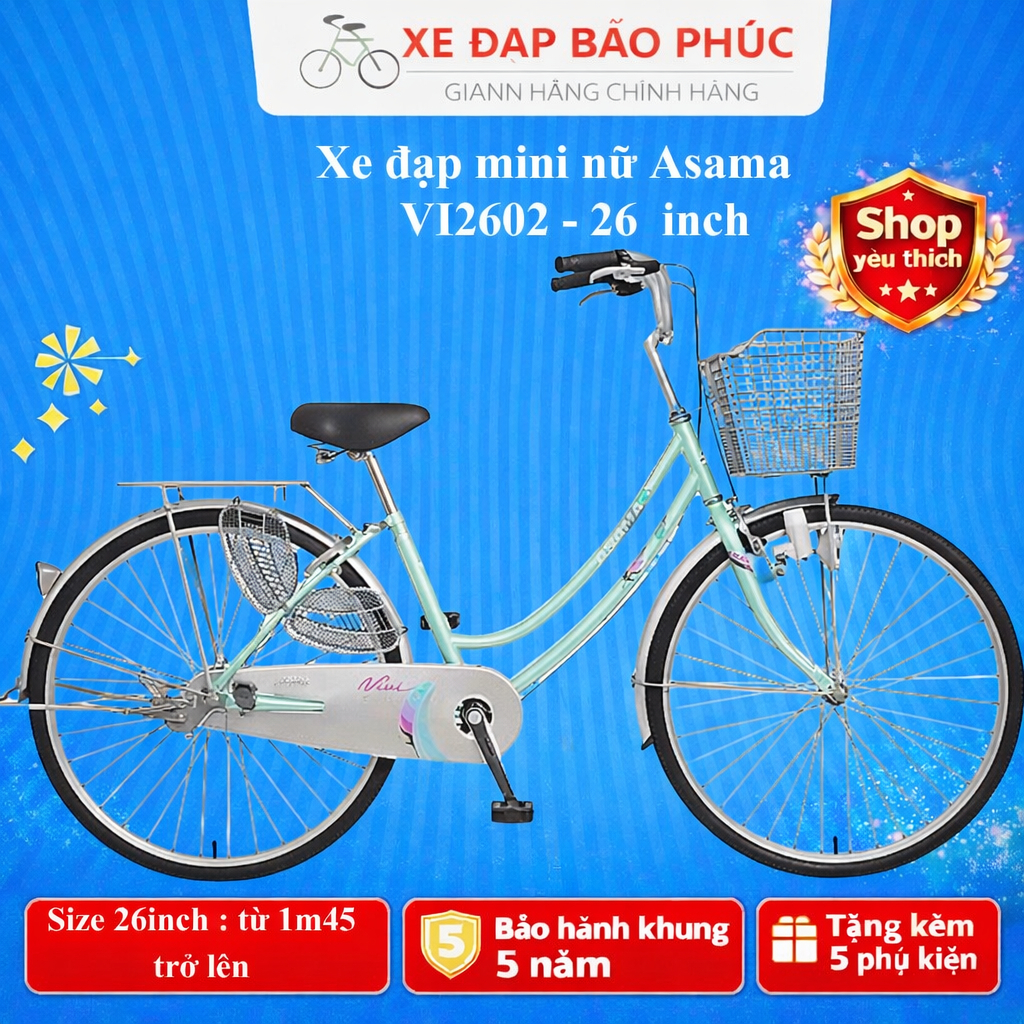 Xe Đạp Mini Asama CLD VI 2602 (Tặng đèn+ lục giác)