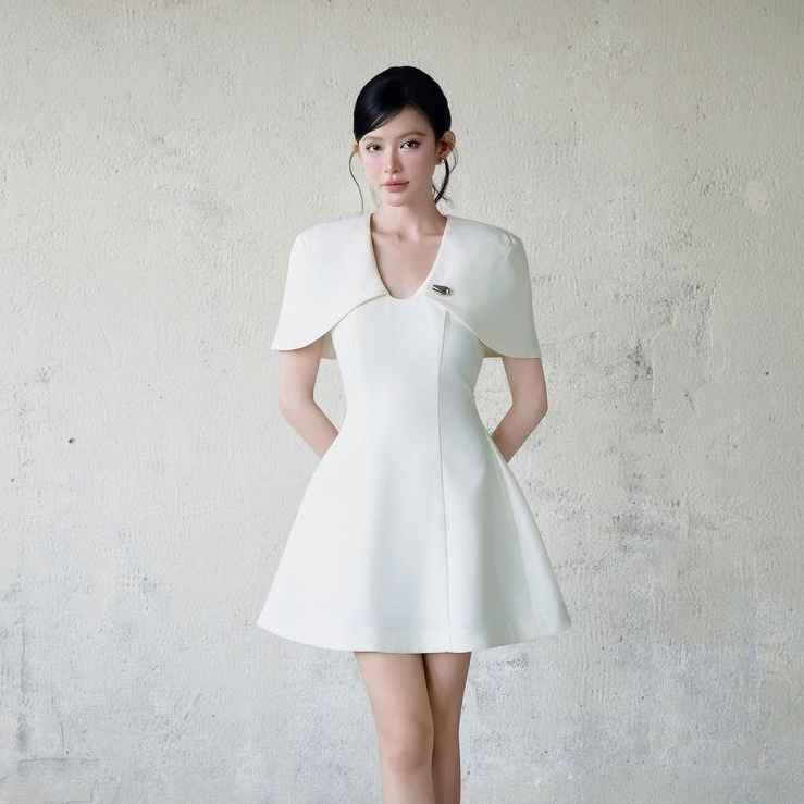 Đầm Nữ JOVEN Susan Tay Phồng Cổ V