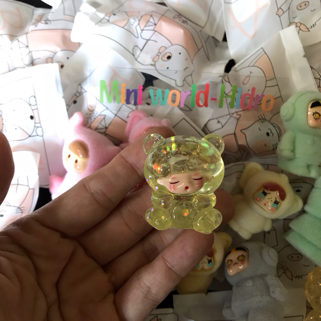 (1 cái) Túi mù mini 5cm mô hình nhân vật baby three popmart labubu phủ nhung và trong suốt