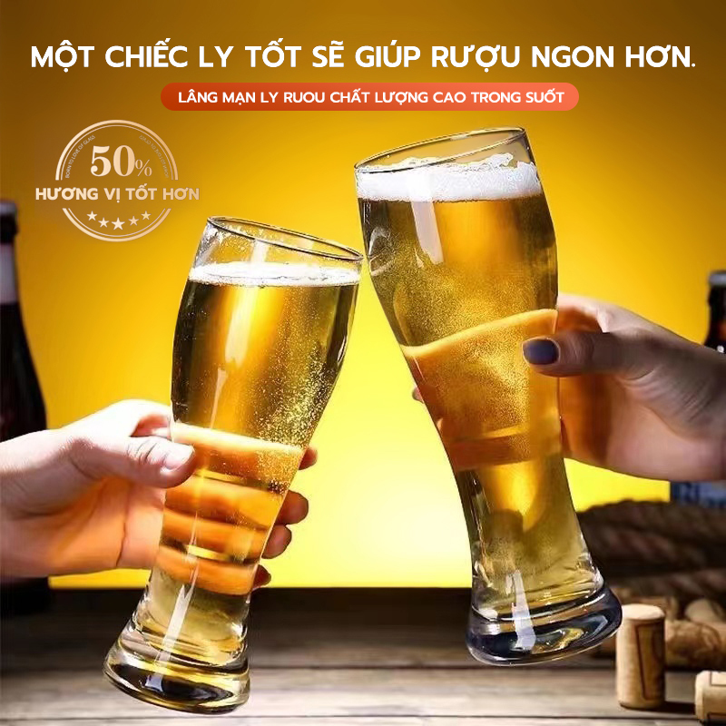 Ly uống bia pha lê cao cấp 350ml,Cốc đựng nước ép quà tặng 350ml - Hello House