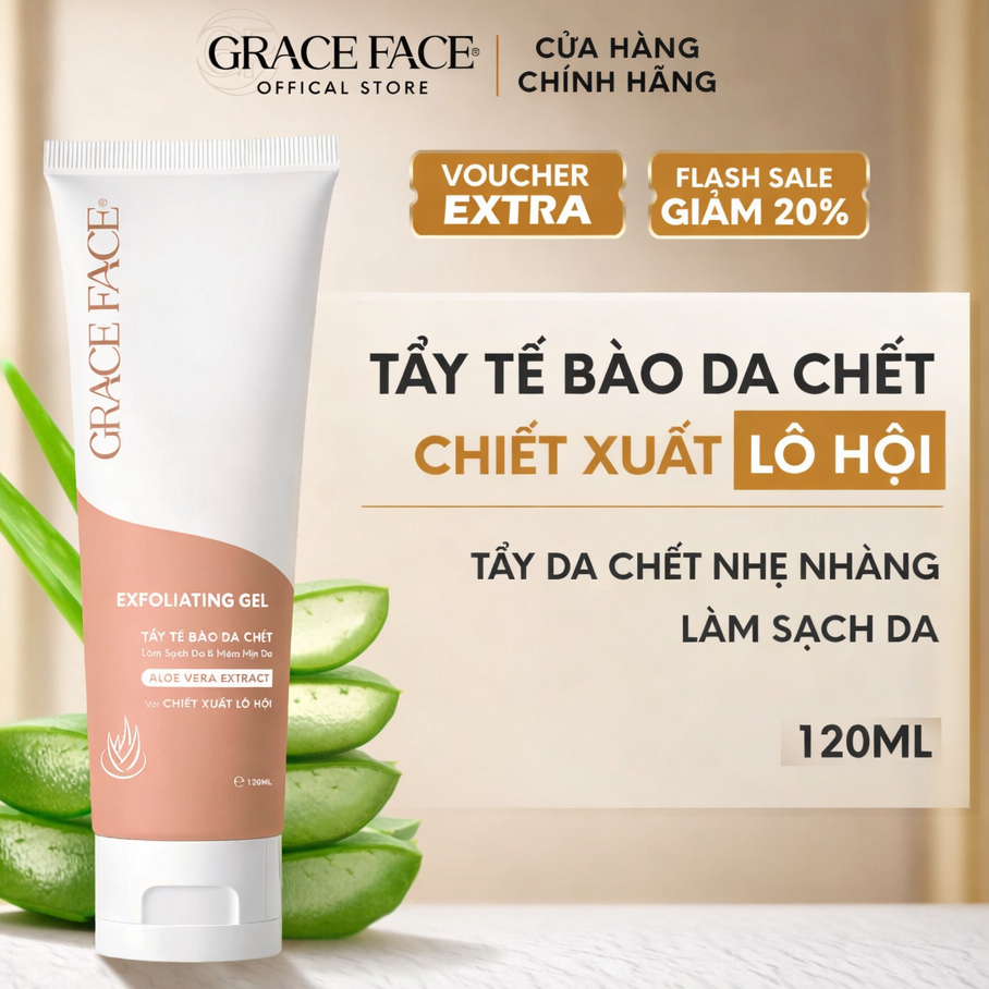 Tẩy tế bào da chết dạng gel cho da nhạy cảm Grace Face Exfoliating Gel 120ml