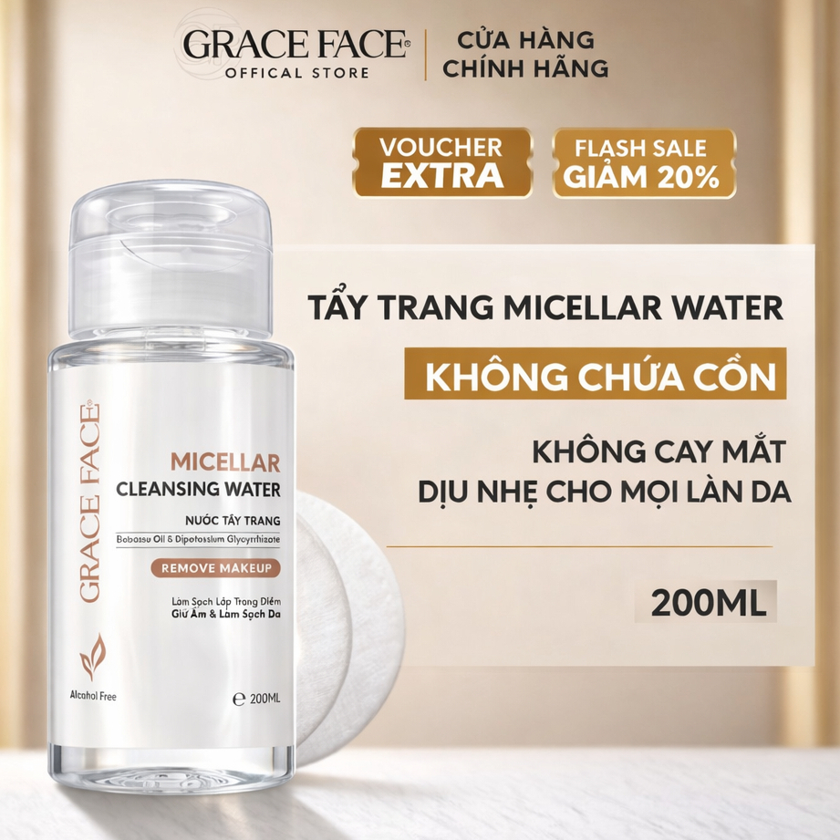 Nước tẩy trang Micellar Water sạch sâu ngừa mụn Grace Face 200ml