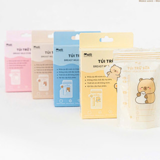 Túi Trữ Sữa Molli Cho Mẹ Sau Sinh, 30PCS/Hộp KidAndMom,Khóa Zip Đôi ung Tích100ML /150ML/200ML/250ML