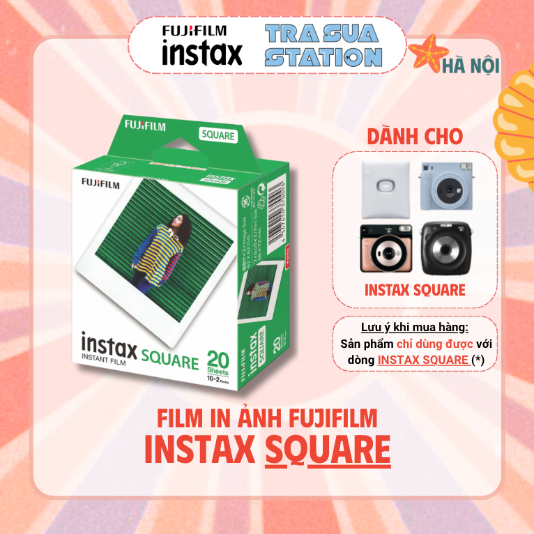 Film Instax SQUARE Fujifilm - Viền Trắng - Hạn dùng xa - Film vuông chụp ảnh lấy liền Fujifilm Insta
