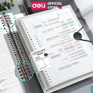 [VOUCHER 20%] Sổ Còng Deli Bìa Sổ Còng Sắt Nhựa A4 B5 A5 Sổ Tay Binder Thay Được Giấy Kẻ Ngang Caro Làm Sổ Ghi Chép Tiện