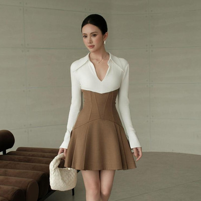 Đầm Nữ JOVEN Mili Thun Tăm Min Phối Tùng Rã Mảnh