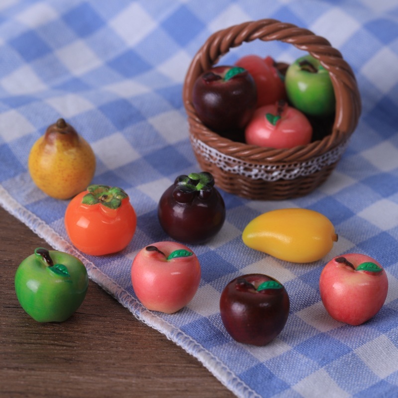 [Mô hình thu nhỏ] cà chua dâu tây cam vàng trái cây loại nhỏ   trang trí bàn làm việc nhà cửa