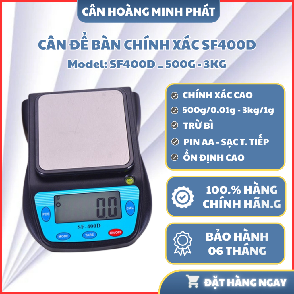 Cân Tiểu Ly Điện Tử SF400D 500g–3kg – Sai Số Thấp 0.01g – Cân Trang Sức, Nhà Bếp, Dược Liệu