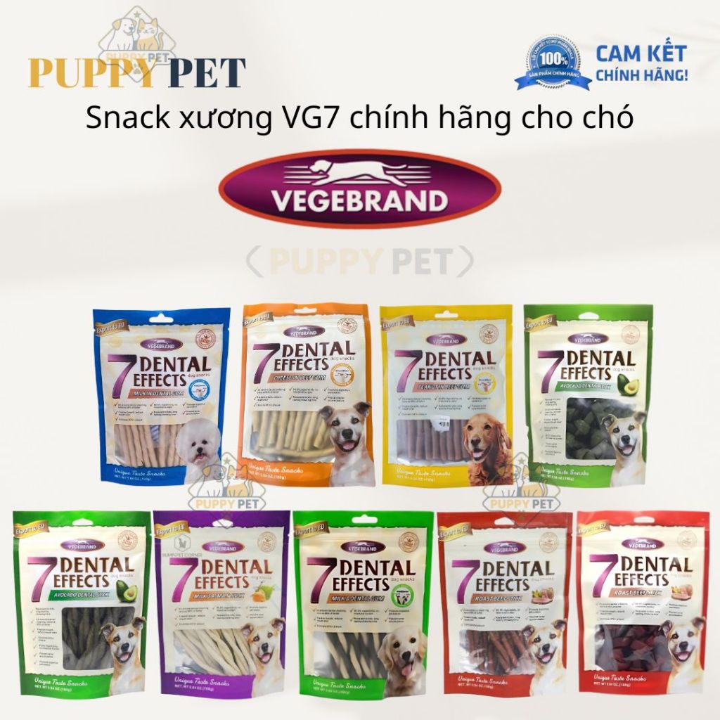 Snack Gặm Sạch Răng, Thơm miệng Cho Chó 7 Dental Effects (160g)
