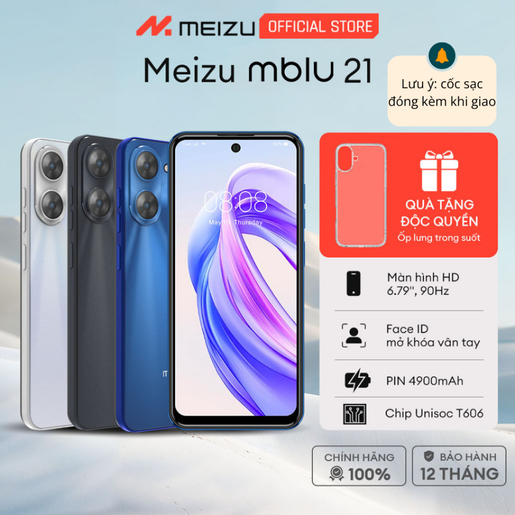 Điện Thoại Thông Minh Meizu Mblu 21 | Unisoc T606 | Màn Hình 6.79" | Pin 4900mAh | Loa Kép