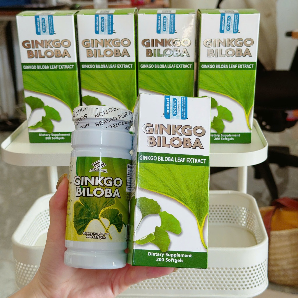 Viên Uống Bổ Não Ginkgo Biloba Nuhealth 60mg 200 Viên , Cải Thiện Trí Nhớ Hàng Nhập Khẩu Chính Ngạch