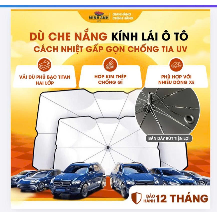 Dù che nắng kính lái ô tô cách nhiệt gấp gọn