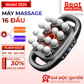 Máy Massage Cầm Tay 16 Đầu Cao Cấp Sạc Type-C - Máy Massage Toàn Thân 18 Cấp Độ Rung, Tự Ngắt Thông Minh