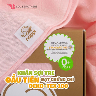 Khăn Sữa Sợi Tre Nappi Organic Cao Cấp Mềm Mịn Cho Bé KT 30x30cm (Hộp 6 Chiếc) - Soc&Brothers