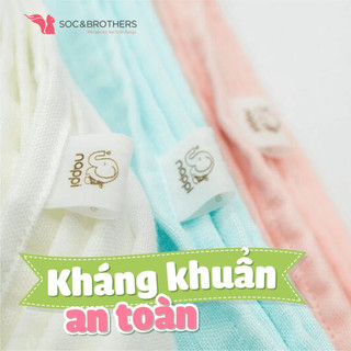 Khăn Sữa Sợi Tre Nappi Organic Cao Cấp Mềm Mịn Cho Bé KT 30x30cm (Hộp 6 Chiếc) - Soc&Brothers