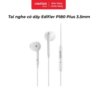 Tai nghe có dây Edifier P180 Plus 3.5mm Chính hãng | Thiết Kế Gọn Nhẹ | Âm Thanh Cân Bằng
