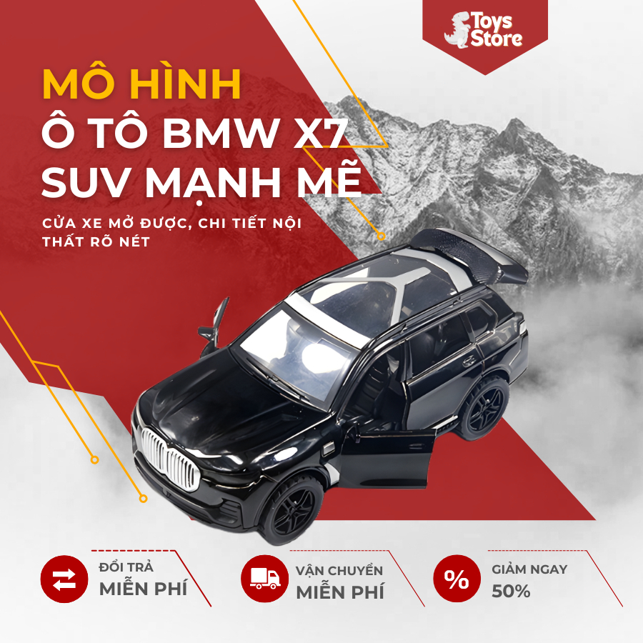 Mô Hình Xe Ô Tô Đồ Chơi BMW X7 Thiết Kế Sang Trọng Mở Cửa Linh Hoạt Chất Liệu An Toàn