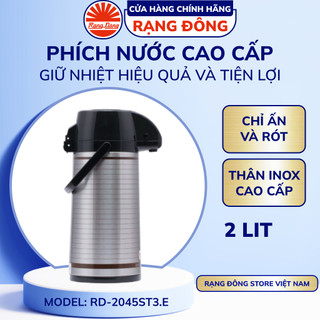 Phích Nút Ấn 2 lít Rạng Đông Đựng Nước Nóng Giữ Nhiệt Model: RD-2045ST3.E