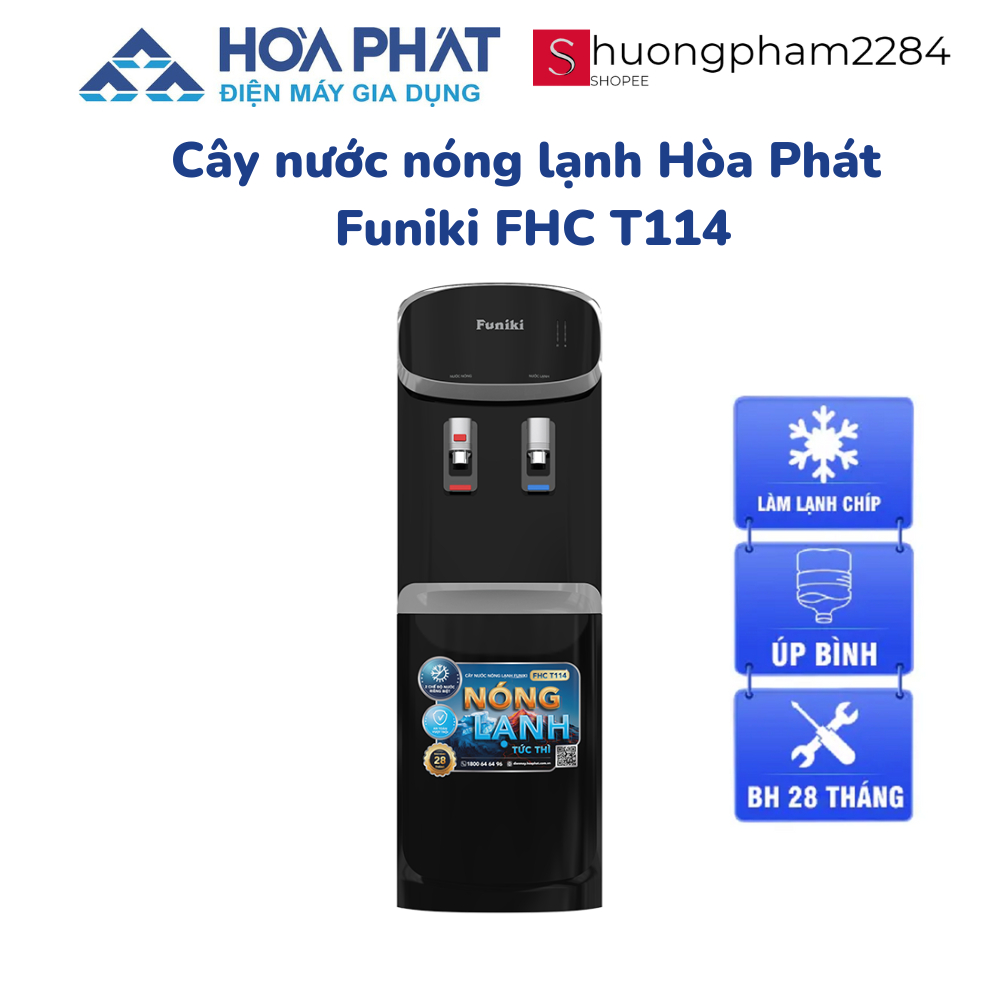 Cây Nước Nóng Lạnh Úp Bình Hòa Phát Funiki FHC T114 ( mã thay thế HTL238) - 2 vòi - Hàng chính hãng 
