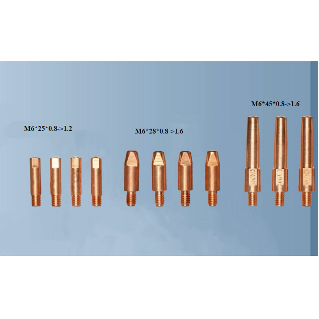 10 cái Bép hàn MIG 0.8 - 1.0 mm [M6 x 45mm , m6*25 m6*28] - Mỏ Hàn MIG 15Ak 24KD 25Ak  T200 - T350 -