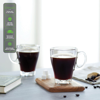 Tách đĩa & ly thủy tinh cà phê nóng ocean caffé latte - 195ml ~ 260ml ~ 355ml