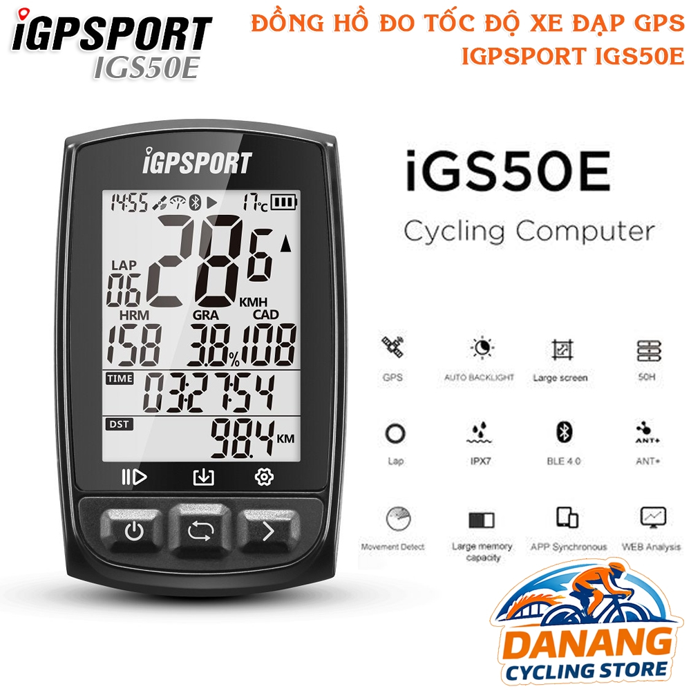 Đồng Hồ Đo Tốc Độ Xe Đạp GPS IGPSPORT  IGS50E – Định Vị Vệ Tinh, Đo Tốc Độ