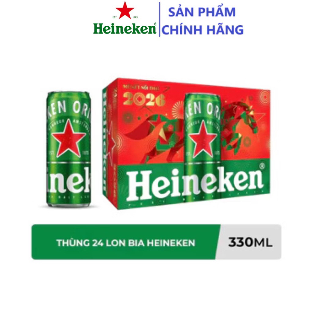 thùng 24 lon bia Heineken 330ml ( thùng xuân)